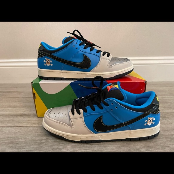 Nike SB Dunk Low Instant Skateboards CZ5128-400 Blue Hero Pale Ivory Black Sz 12 - Picture 1 of 12